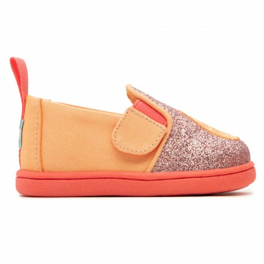 Kids' Shoes * | Slided Shoes Shoes Toms Alpargata Twin Gore 10016428 Pink Iridescent Glimmer/Orange Orange, Pink