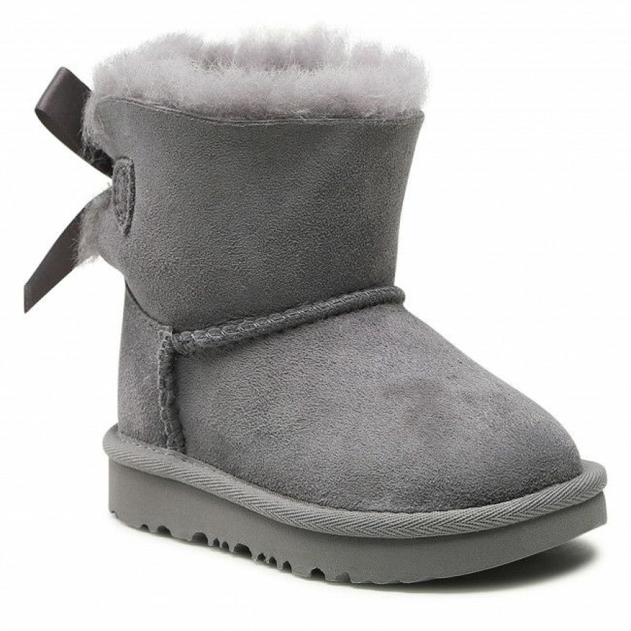 Kids' Shoes * | Trekker Boots Footwear Ugg T Bailey Bow Ii 1017397T Lgh Grey