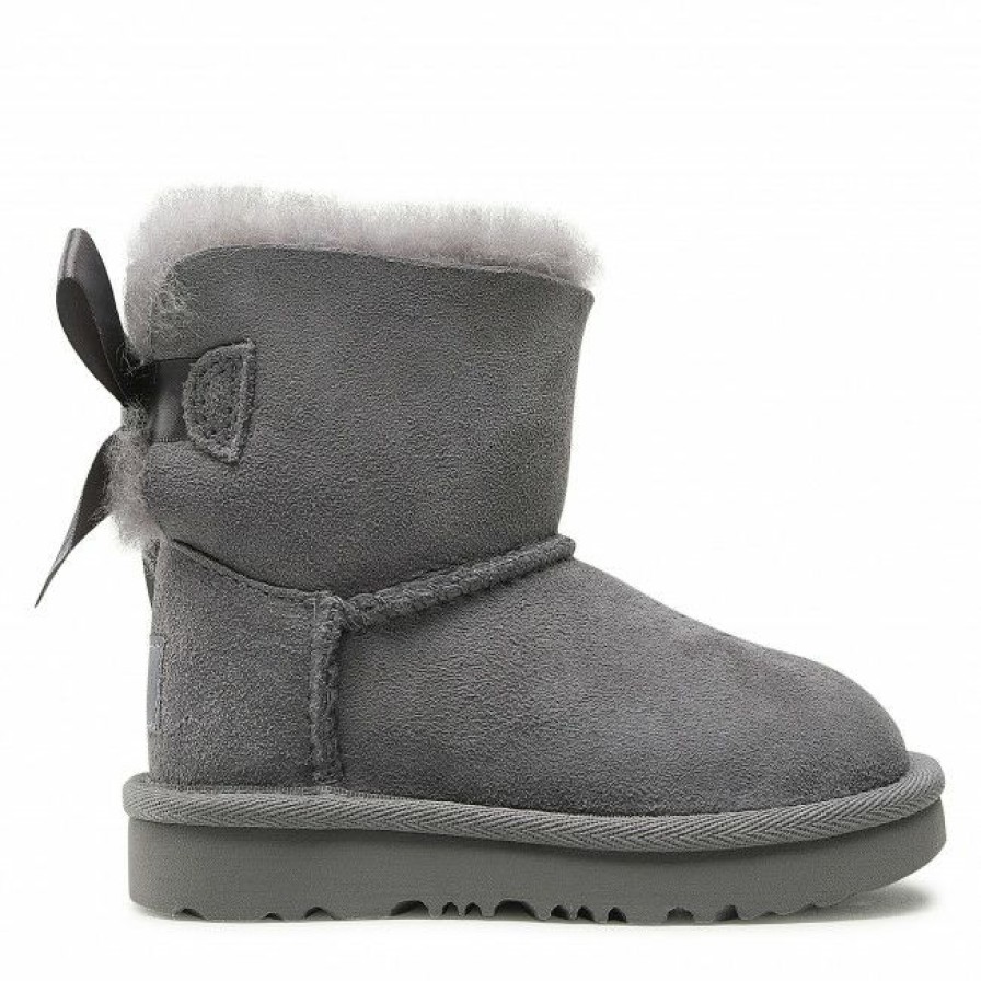 Kids' Shoes * | Trekker Boots Footwear Ugg T Bailey Bow Ii 1017397T Lgh Grey