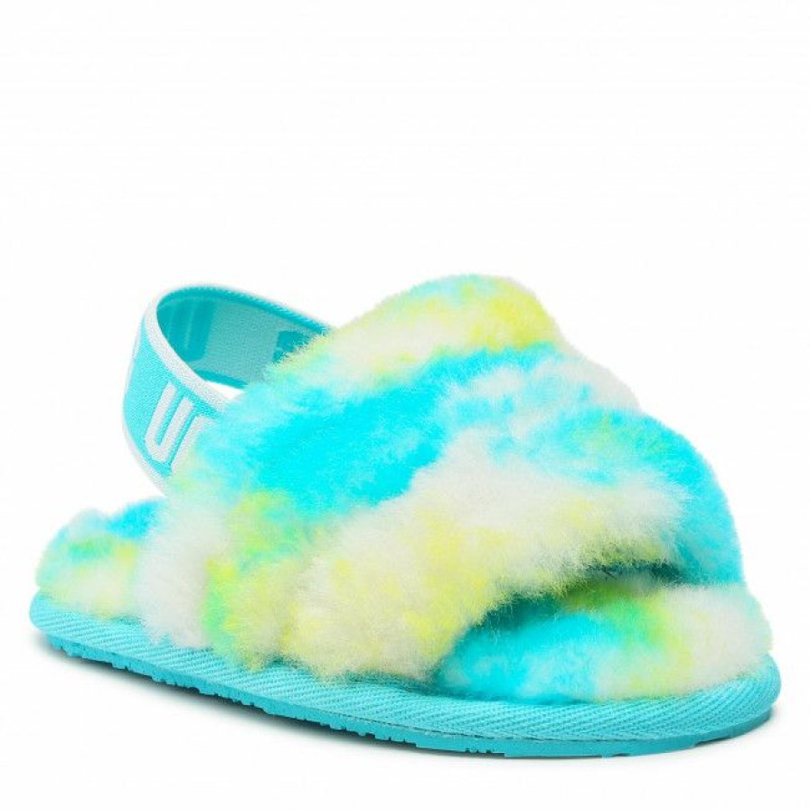 Kids' Shoes * | Slippers Ugg T Fluff Yeah Slide Marble 1123638T Obsl Colourful, Blue