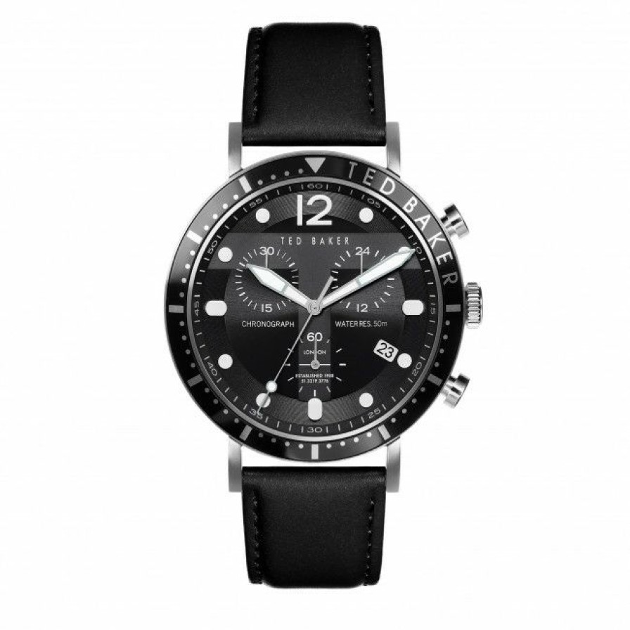 Accessories * | Men'S Wristwatch Ted Baker Mornig Chrono Bkpmrs204 Black Black