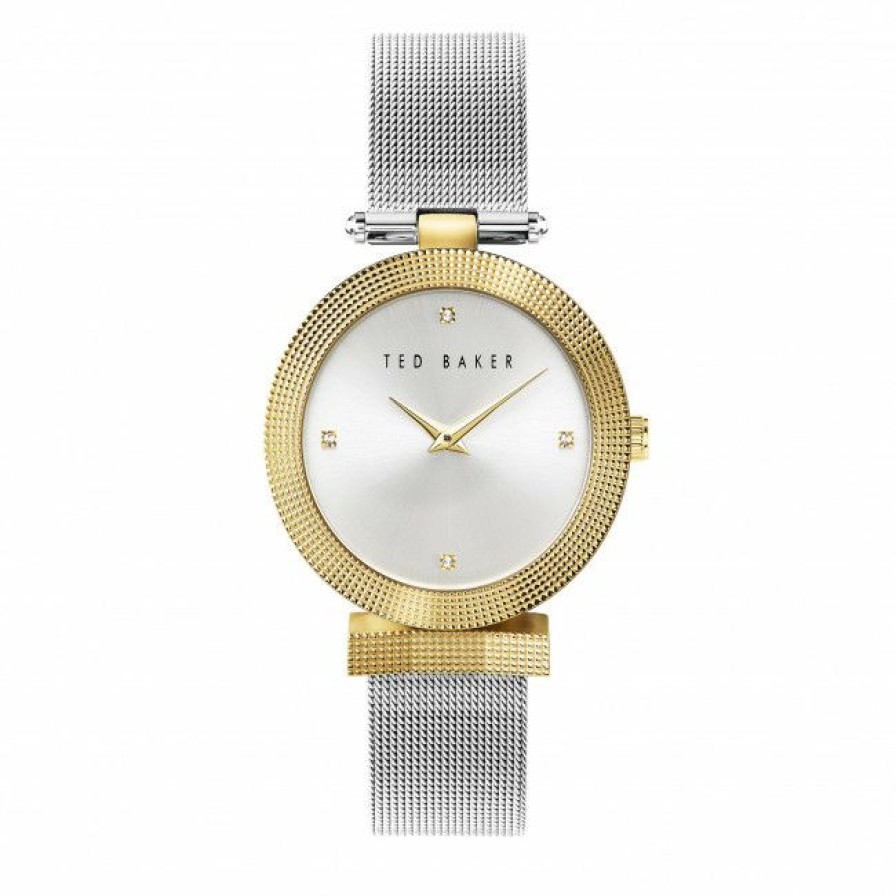 Accessories * | Women'S Wristwatch Ted Baker Bow Bkpbws209 Silver/Gold Silver, Gold