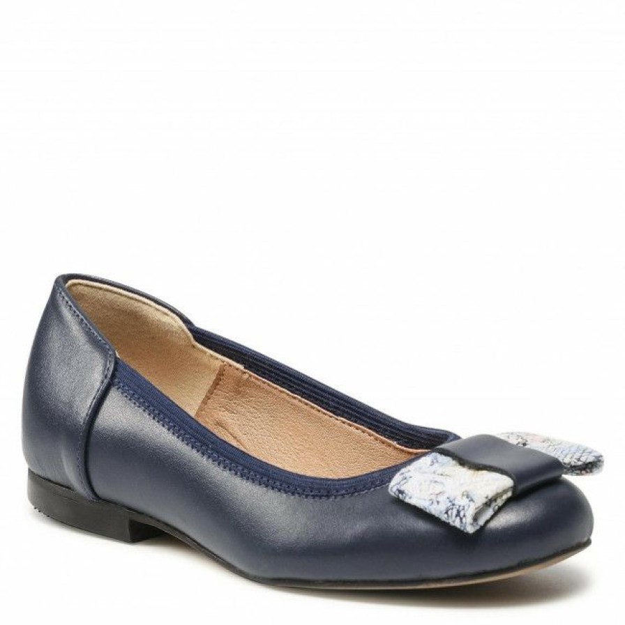 Kids' Shoes * | Ballerina Shoes Flats Zarro Dz13 Granat Navy Blue