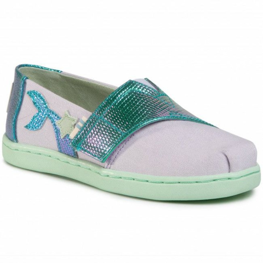 Kids' Shoes * | Velcro Shoes Toms Classic 10015179 Lavender Blue Purple