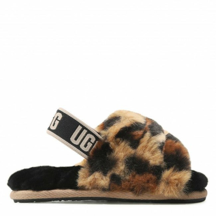 Kids' Shoes * | Slippers Ugg T Fluff Yeah Slide Spotty 1134955T Nat Brown