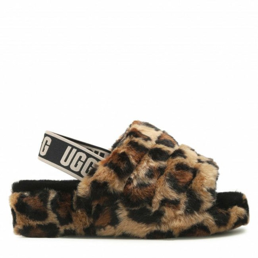 Men'S Shoes * | Slippers Ugg W Fluff Yeah Slide Spotty 1130883 Nat Brown