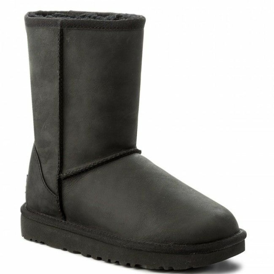 Kids' Shoes * | Shoes Ugg Classic Short Leather 1016559 W/Blk Black