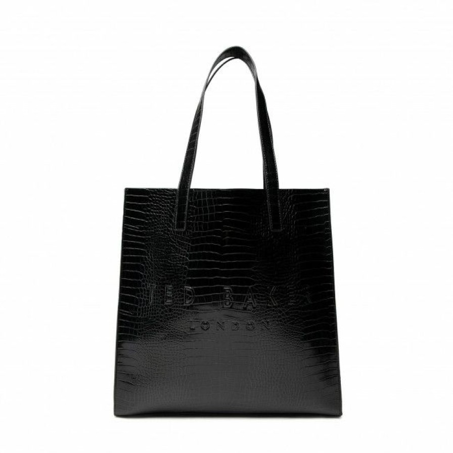 Handbags * | Classic Handbag Ted Baker Croccon 253518 Black Black