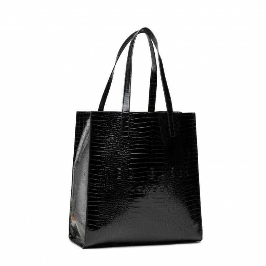 Handbags * | Classic Handbag Ted Baker Croccon 253518 Black Black