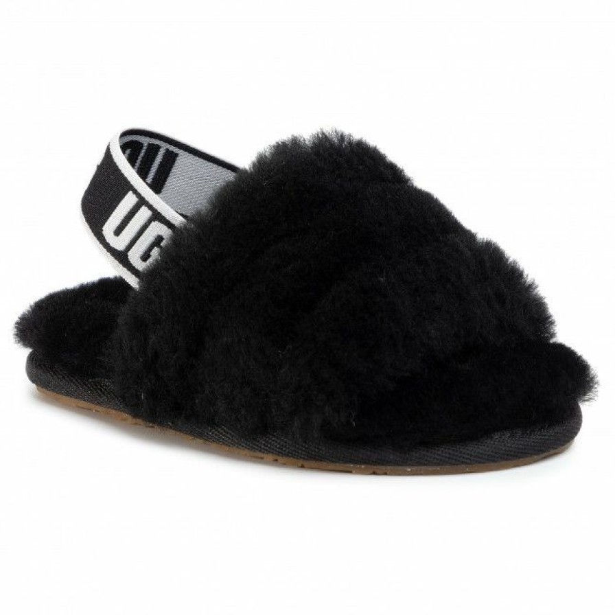 Kids' Shoes * | Slippers Ugg T Fluff Yeah Slide 1098579T Blk Black