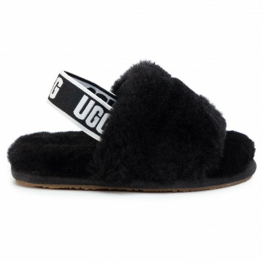 Kids' Shoes * | Slippers Ugg T Fluff Yeah Slide 1098579T Blk Black