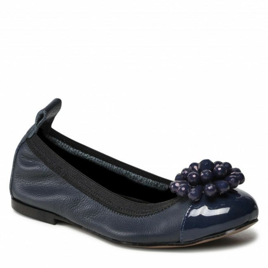 Kids' Shoes * | Ballerina Shoes Flats Zarro 42-112 Granat Groch Navy Blue