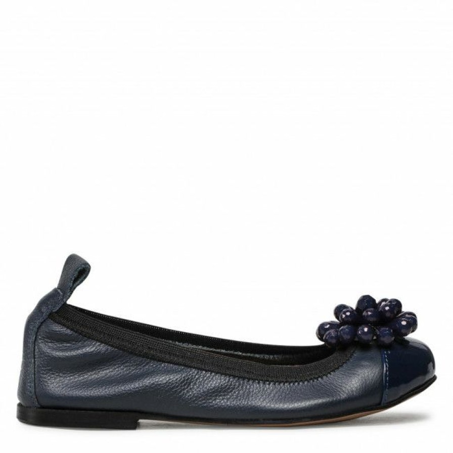 Kids' Shoes * | Ballerina Shoes Flats Zarro 42-112 Granat Groch Navy Blue