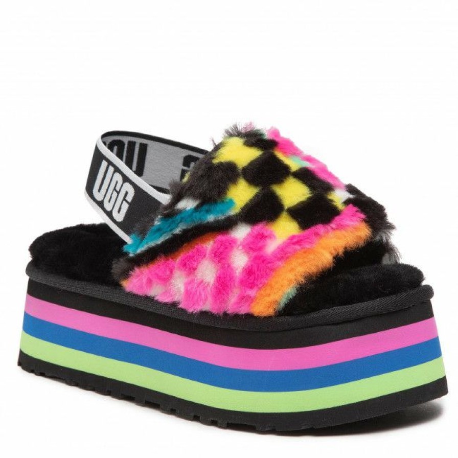 Men'S Shoes * | Wedges Sandals Ugg W Disco Checks Slid 1130877 Blkm Colourful