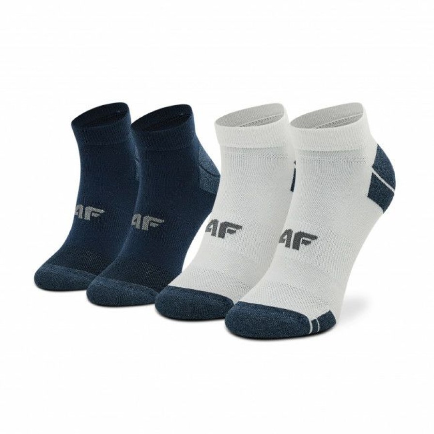 Accessories * | 2 Pairs Of Men'S Low Socks 4F H4L22-Som002 10M/31M White, Navy Blue