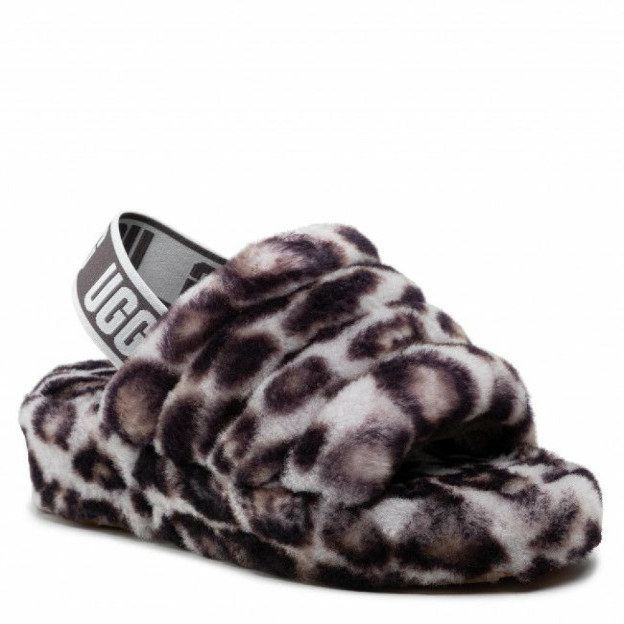 Men'S Shoes * | Slippers Ugg W Fluff Yeah Slide Panthr Print 1120903 Sygr Brown