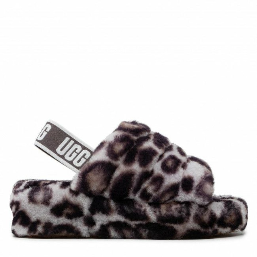 Men'S Shoes * | Slippers Ugg W Fluff Yeah Slide Panthr Print 1120903 Sygr Brown