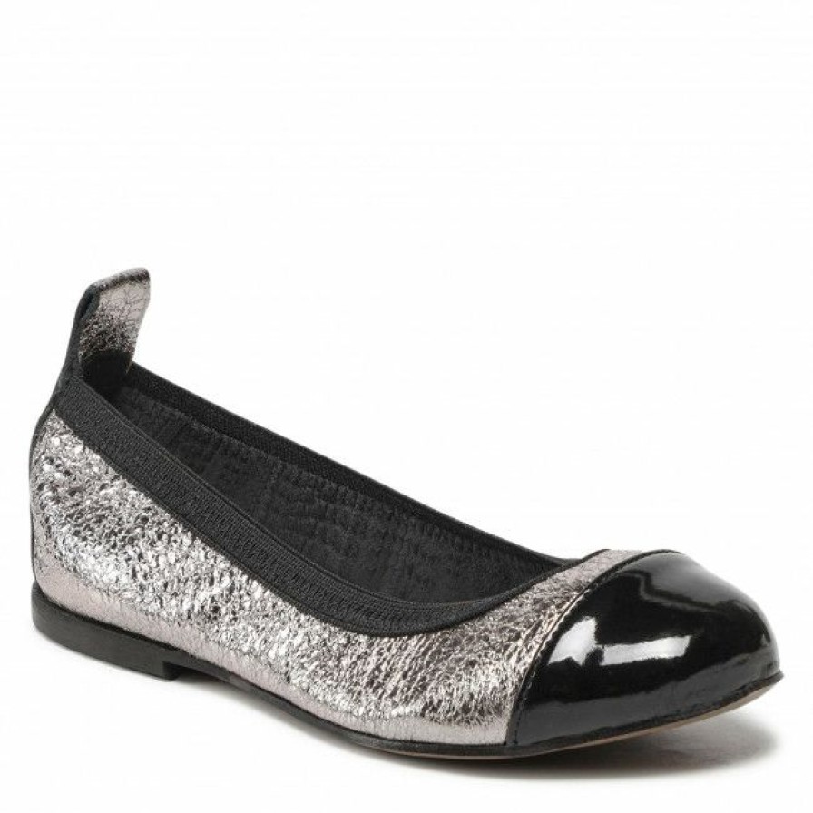 Kids' Shoes * | Ballerina Shoes Flats Zarro 42-110 Czarno/Srebrny Silver