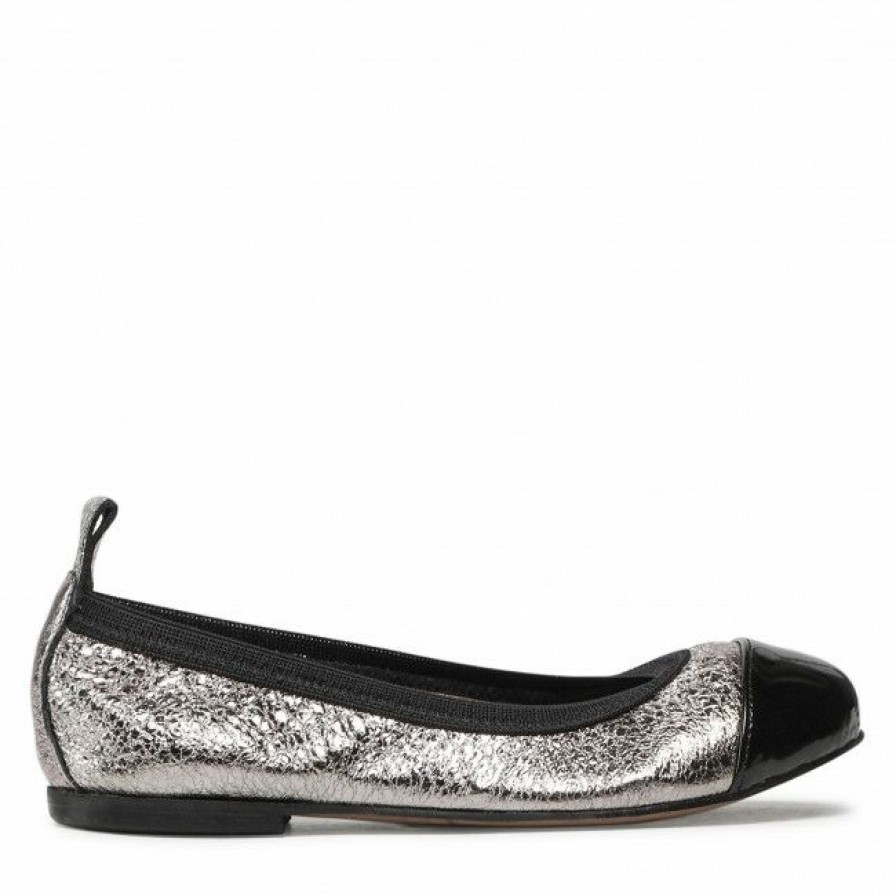 Kids' Shoes * | Ballerina Shoes Flats Zarro 42-110 Czarno/Srebrny Silver