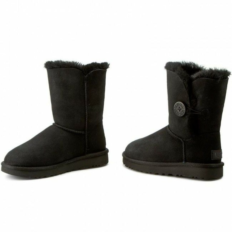 Kids' Shoes * | Shoes Ugg W Bailey Button Ii 1016226 W/Blk Black