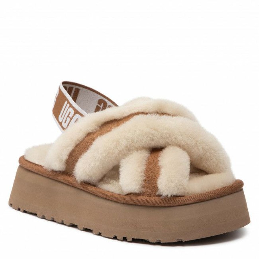 Men'S Shoes * | Slippers Ugg W Disco Cross Slide 1121550 Che Beige