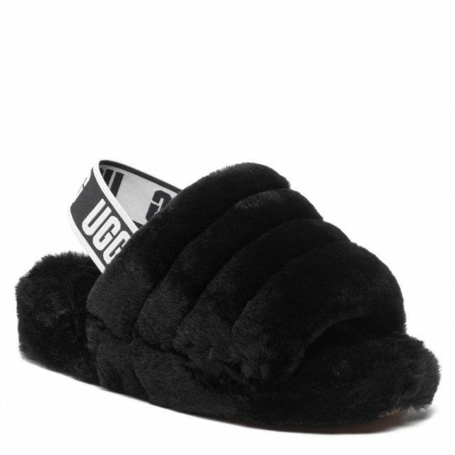 Men'S Shoes * | Slippers Ugg W Fluff Yeah Slide 1095119 W/Blk Black