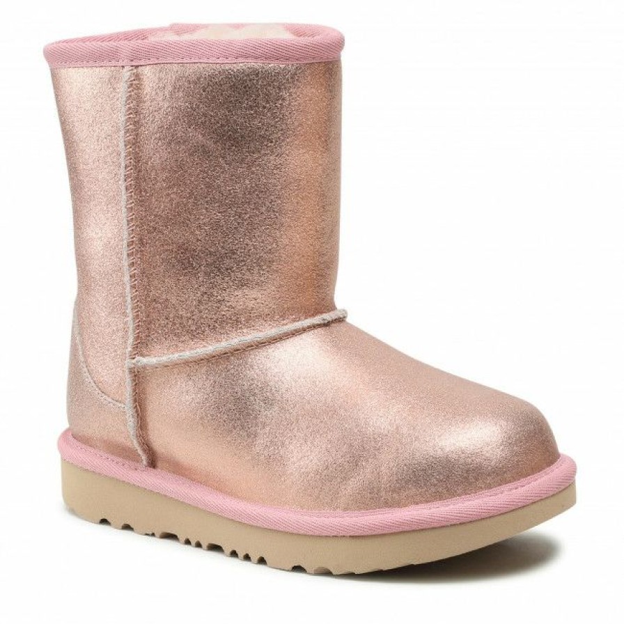 Kids' Shoes * | Trekker Boots Footwear Ugg Kids' Classic Ii Metallic Glitter 1123663K Rgl Pink