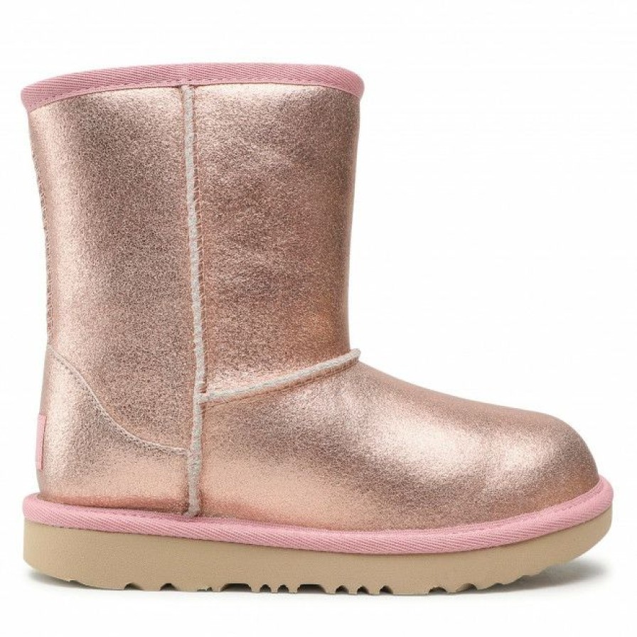 Kids' Shoes * | Trekker Boots Footwear Ugg Kids' Classic Ii Metallic Glitter 1123663K Rgl Pink