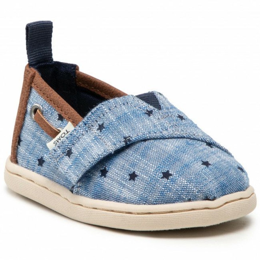 Kids' Shoes * | Velcro Shoes Toms Alpargata 10016421 Navy Chambray Blue