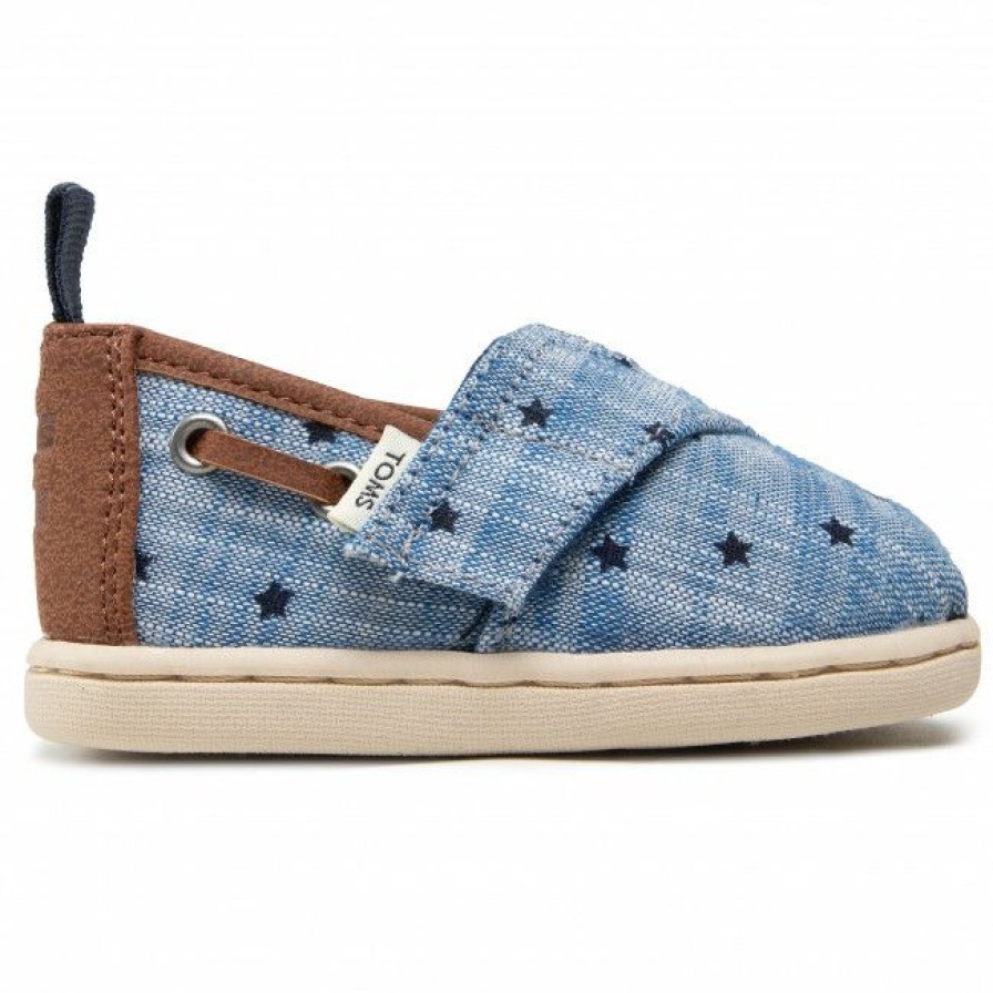 Kids' Shoes * | Velcro Shoes Toms Alpargata 10016421 Navy Chambray Blue