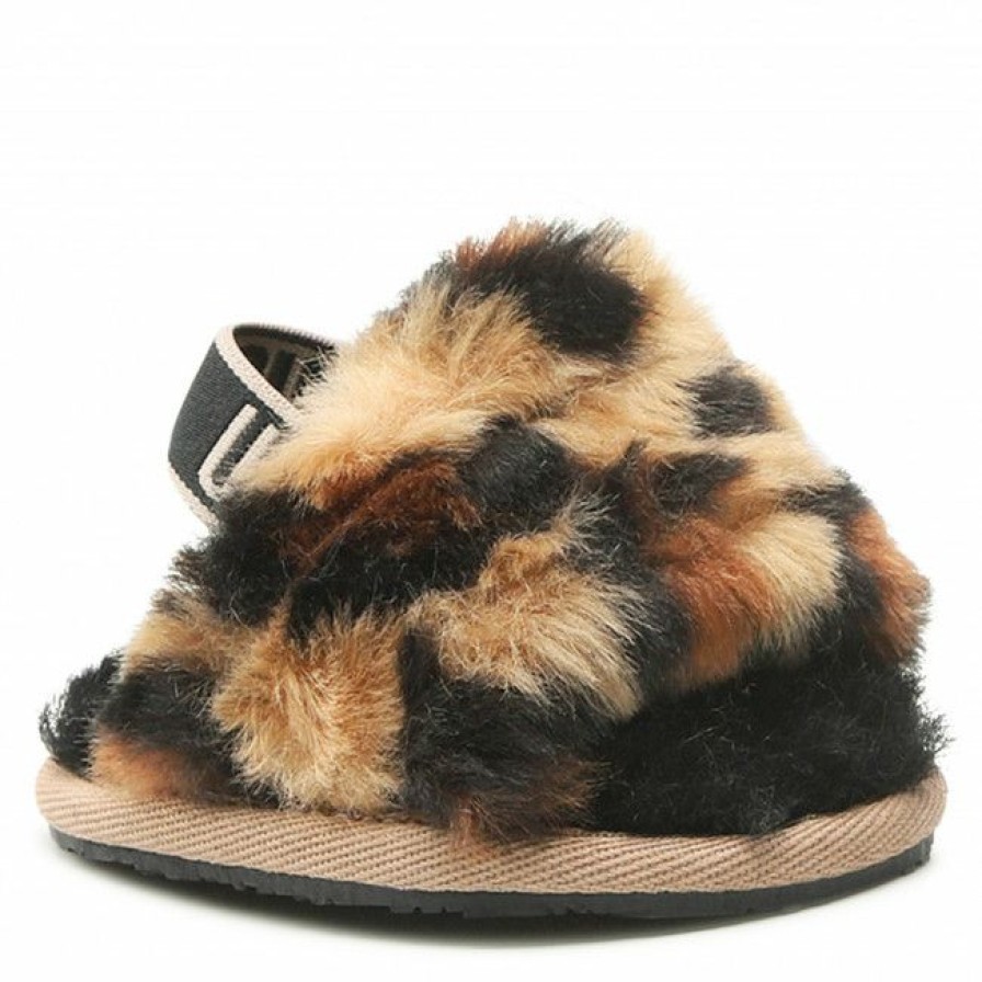 Kids' Shoes * | Slippers Ugg I Fluff Yeah Slide Spotty 1134955I Nat Brown