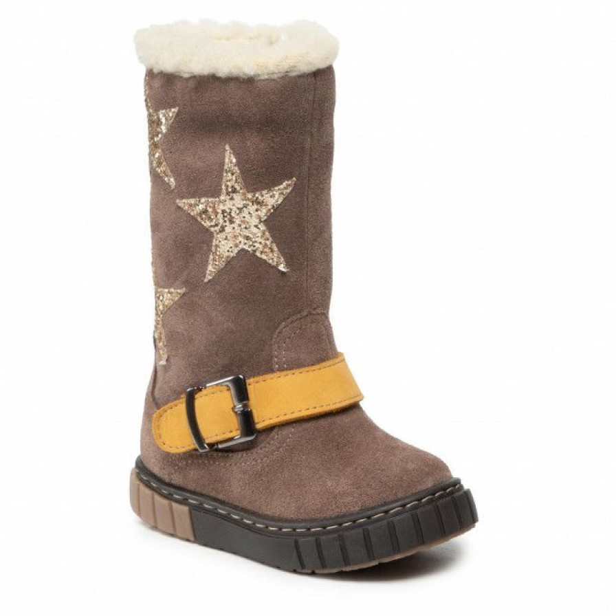 Kids' Shoes * | Jackboots Knee High Boots Zarro D136 Ziemia/Zolty Brown